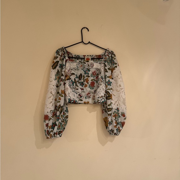 NWT Farm Rio Off White Botanicals Blouse - Picture 5 of 5
